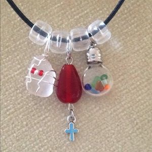 ARTISAN HAND CRAFTED Necklace Genuine Sea Glass Boho Treasure Bottle